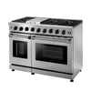 TMG Living Kitchen 48" Freestanding Gas Convection Range, Commercial Convection Fan, 3-Layered Glass Window, 9000-18500 BTU, TMG-HRG48