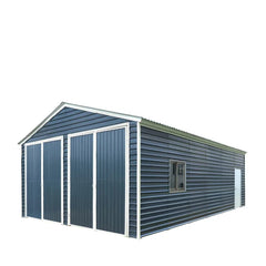 6 x 9 m Metal Garage Shed with Double Front & Side Doors, 4 m Peak Height, TMG-MS2030