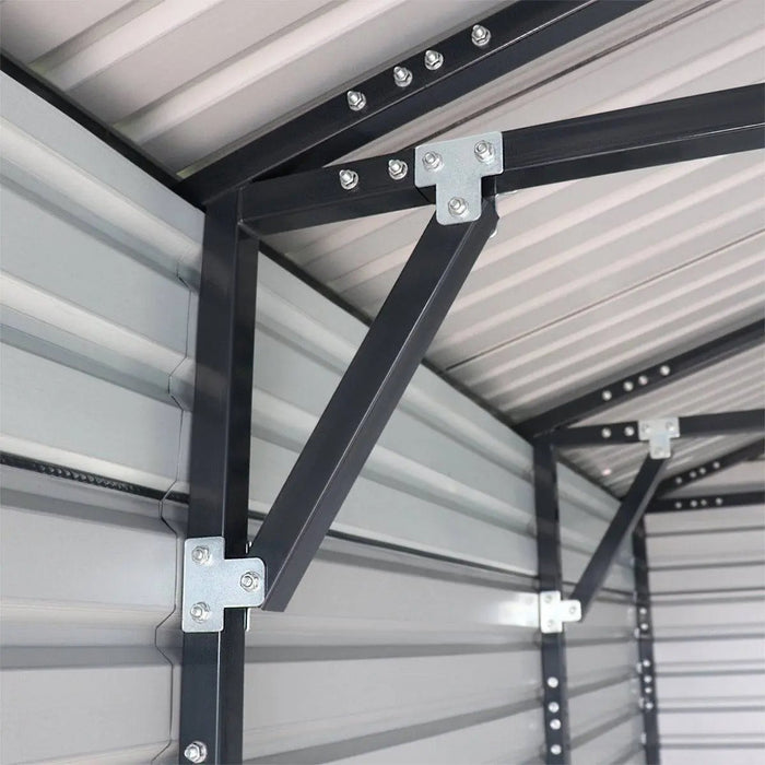 TMG Industrial 20’ x 30’ Metal Garage Shed with 9' High Double Front Doors, 13’ Peak Height, Side Entry Door, 600 Sq-Ft Floor Space, TMG-MS2030