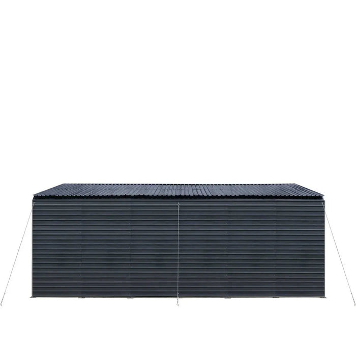 TMG Industrial 20’ x 30’ Metal Shed Carport, 10’ Enclosed Sidewalls, 600 Sq-Ft, 27 GA Corrugated Panels, TMG-MSC2030F