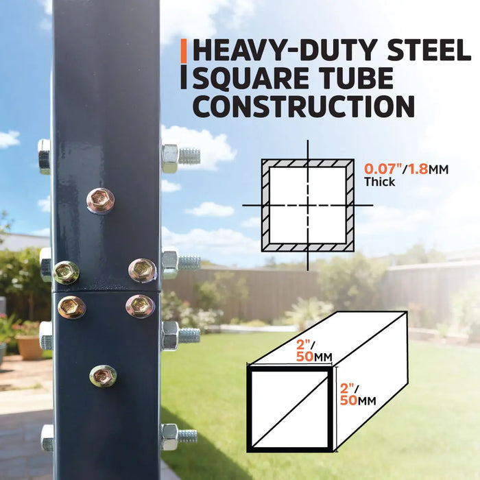3.6 x 6 m Metal Shed Carport with 2.4 m Open Sidewalls, 2.9 m Peak Height, TMG-MSC1220 TMG Industrial