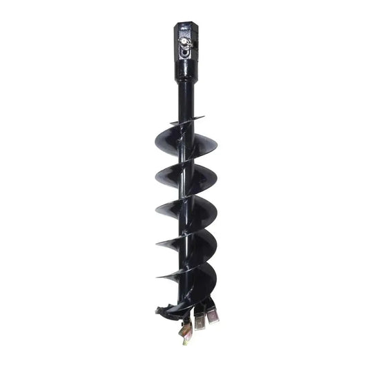 TMG Industrial 12” Post Hole Auger Bit, 48” Height, Fully Welded Cutting Disk, 4 Sharp Cutting Teeth, 2” Hex Connectivity, Built-In Boring Head, High Quality Steel, TMG-PAB12