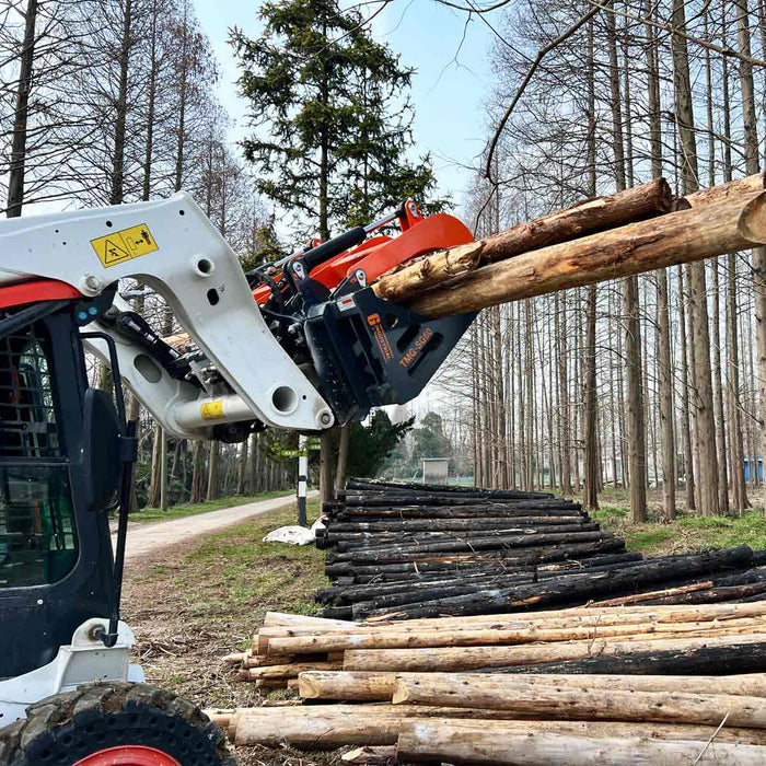 TMG Industrial 72” Skid Steer Skeleton Grapple Attachment, Universal Mount, 34” Arm Opening, 3” Tine Spacing, 2600 lb Weight Capacity, TMG-SG73