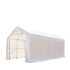 Wohnmobil-/Reisemobil-Lagerunterstand, 4,57 m x 7,62 m, 17 oz PVC-Gewebeabdeckung, aufrollbare Fronttür, geschlossene Rückwand, 3-lagiger verzinkter Stahlrahmen, 3,05 m lange gerade Seitenwände, TMG-ST1525
