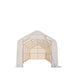 TMG Industrial 15’ x 35’ RV/Motorhome Storage Shelter, 17 oz PVC Fabric Cover, Front Roll-Up Door, Enclosed Rear Wall, 3-Layer Galvanized Steel Frame, 10’ Straight Sidewalls, TMG-ST1535