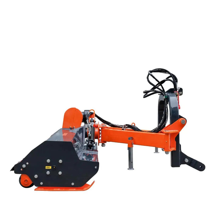 TMG Industrial 80” Offset Ditch Bank Flail Mower with 90° Tilt, 3-Point Hitch, 50-90 HP Tractor, PTO Drive Shaft, TMG-TFMO80