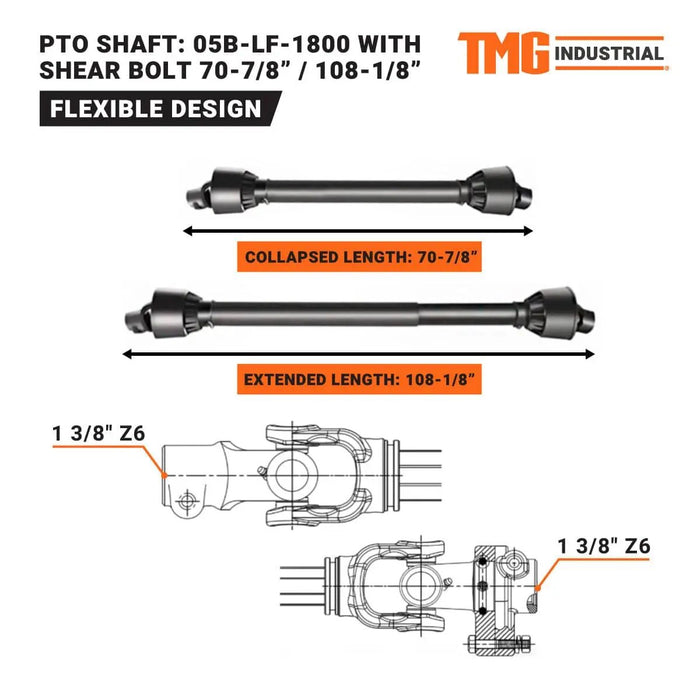 TMG Industrial 90” 50-90 HP Tractor, 3-Point Hitch, PTO Drive Shaft, Offset Ditch Bank Flail Mower with 90° Tilt, TMG-TFMO90