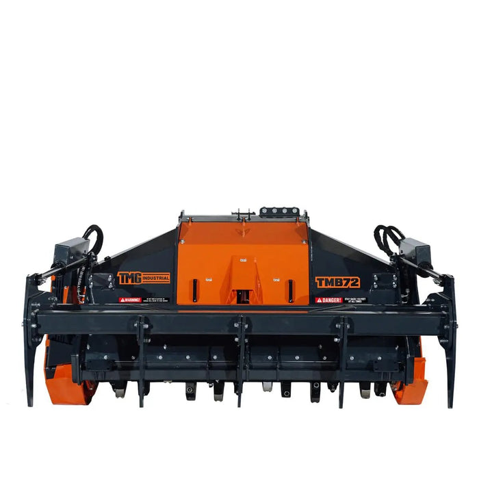 TMG Industrial 70” Forestry Brush Mulcher, Category 2 Hookup, Widia Cutting Teeth, 70-110 HP Tractors, 3-PTO Shaft Included, TMG-TMB72
