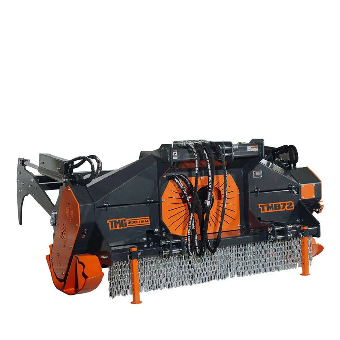 TMG Industrial 70” Forestry Brush Mulcher, Category 2 Hookup, Widia Cutting Teeth, 70-110 HP Tractors, 3-PTO Shaft Included, TMG-TMB72