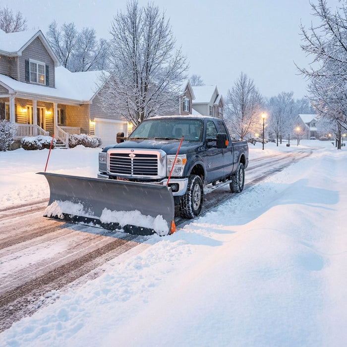 72" Truck/SUV Front Mount Snow Plow Pusher, Left and Right Angle, 2" Mount Receiver, Wireless Winch Control, TMG-TSP72 TMG Industrial