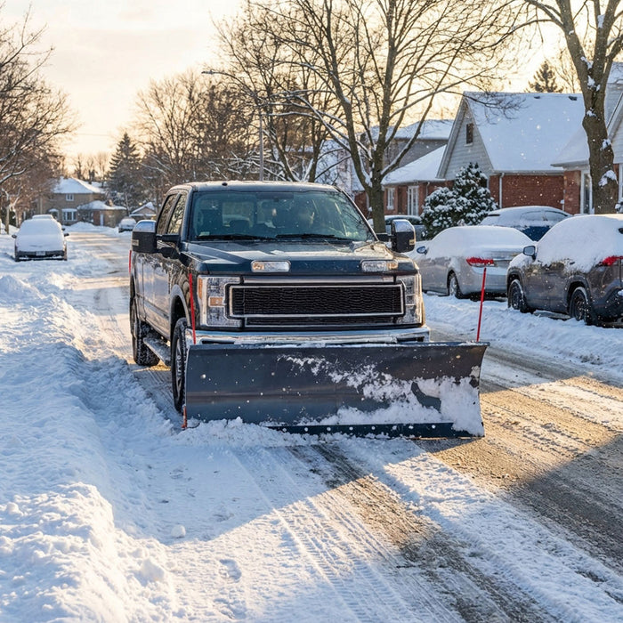 72" Truck/SUV Front Mount Snow Plow Pusher, Left and Right Angle, 2" Mount Receiver, Wireless Winch Control, TMG-TSP72 TMG Industrial