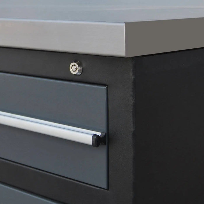 Germany Workbench Pro Series 9-Fuß-Werkbank mit 20 Schubladen aus Edelstahl, Doppel – TMG ...