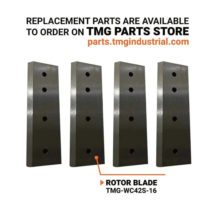 TMG Industrial 4” Skid Steer Wood Chipper, Gravity-Fed, Universal Skid Steer Mount, TMG-WC42S