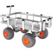 VEVOR Beach Fishing Cart, 500 lbs Load Capacity, Fish and Marine Cart with Four 13" Big Wheels PU Balloon Tires for Sand, Heavy-Duty Aluminum Pier Wagon Trolley with 6 Rod Holders for Fishing, Picnic, DOBA-MC500