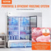 VEVOR Commercial Freezer 60.42 Cu.ft, Reach In 82.5" W Upright Freezer 3 Doors, Auto-Defrost Stainless Steel Reach-in Freezer with 12 Adjustable Shelves, -13 to 5°F Temp Control, 4 Wheels, DOBA-FZ60