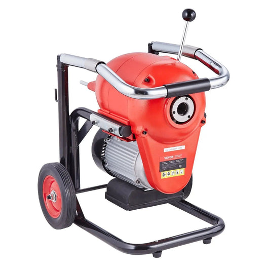 120FT x 6/5" Drain Cleaner Machine, 1100W Motor, Sectional Snake Auger, Manual Feed Design, DOBA-DAC120