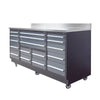 2.2m Workbench with Stainless Steel Benchtop and 17 Drawers, TMG-WB717