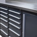 Pro Series 9-Ft 18-Drawer Workbench with Stainless Steel Top, Ball Bearing Double Slides & Casters, TMG-WB918
