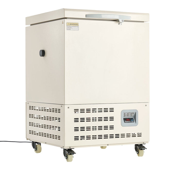 58L Ultra Low Temperature Freezer, −40°F to −123°F Adjustable Range, 304 Stainless Steel Liner, Digital Display with Rollers, DOBA-LF58