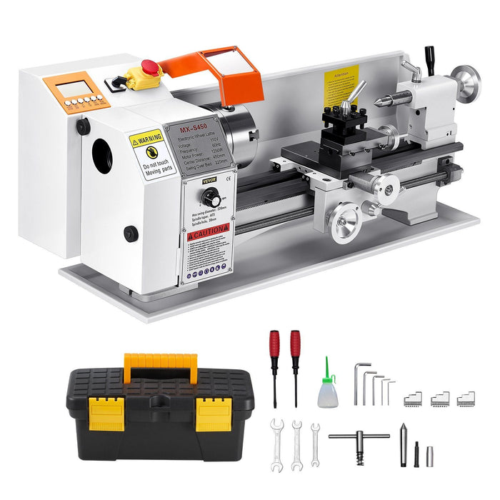 8,7" x 18" Metalldrehmaschine, 1250-W-Bürstenlosmotor, Drehzahlregelung 0–2500 U/min, Tischdrehmaschine mit automatischem Vorschub, DOBA-ML8718