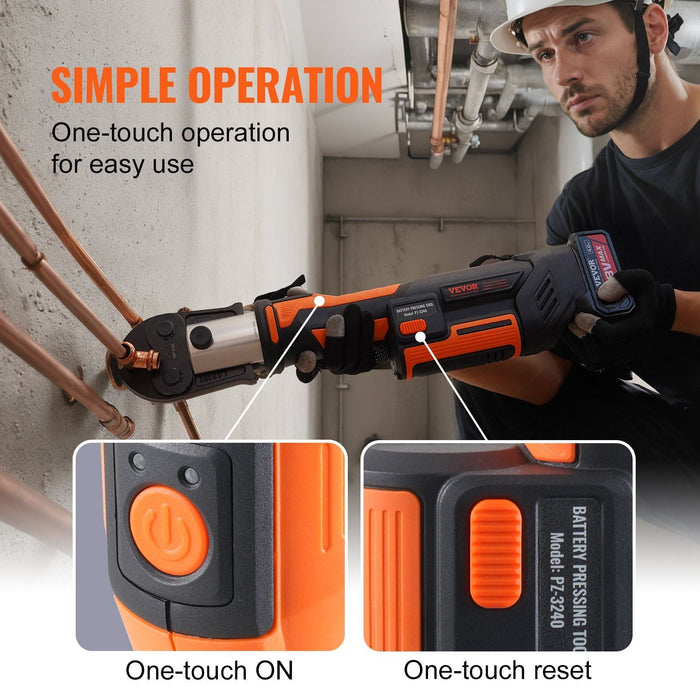 Pro Press Tool Rohrpressset, Akku-Presswerkzeug mit 6 austauschbaren Backen, DOBA-PPT6