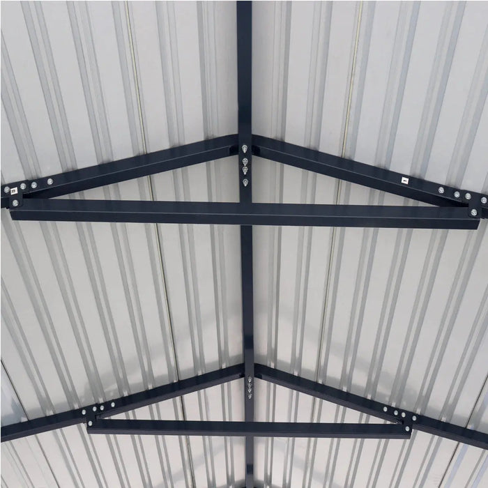 TMG Industrial 20’ x 30’ Livestock Corral Panel Metal Shed, 7’ Sidewall Height, 5’ Corral Panel Height, 600 Sq-Ft, 27 GA Corrugated Panels, TMG-MS2030LC