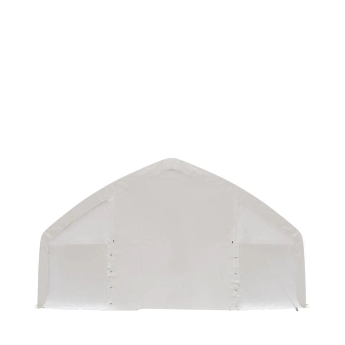 TMG Industrial 30' x 50' Straight Wall Peak Ceiling Storage Shelter with Heavy Duty 11 oz PE Cover & Drive Through Doors, TMG-ST3050E(Previously ST3050)