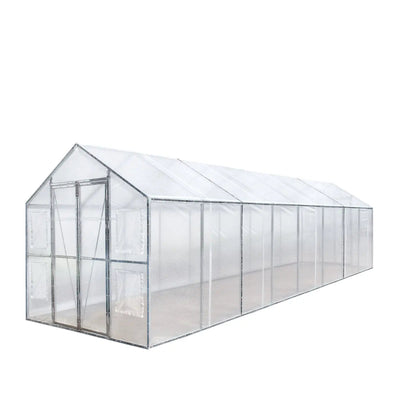 TMG Industrial 8’ x 26’ Greenhouse Grow Tent w/20 Mil Ripstop Leno Mesh PVC Cover, Galvanized Steel Frame, Roll-up Windows, TMG-GH826