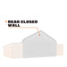 TMG Industrial Front & Back End Wall Kit, Custom Cut for TMG-ST3041CV and TMG-ST3041CE Container Peak Roof Shelter Pro Series, Front wall with mechanical rollup door, Steel Man Door, Rear closed wall, 17 oz PVC, TMG-ST30CFB