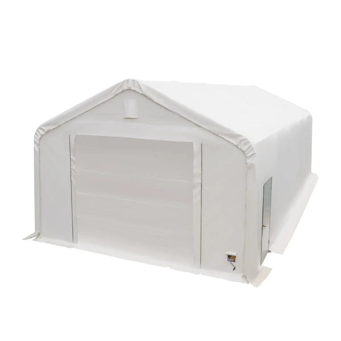 TMG Industrial Pro Series 20' x 40' Dual Truss Storage Shelter with Heavy Duty 17 oz PVC Cover & Drive Through Doors, TMG-DT2041-PRO