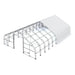 TMG Industrial Pro Series 50' x 100' Dual Truss Storage Shelter with Heavy Duty 32 oz PVC Cover & Drive Through Doors, TMG-DT50100-PRO