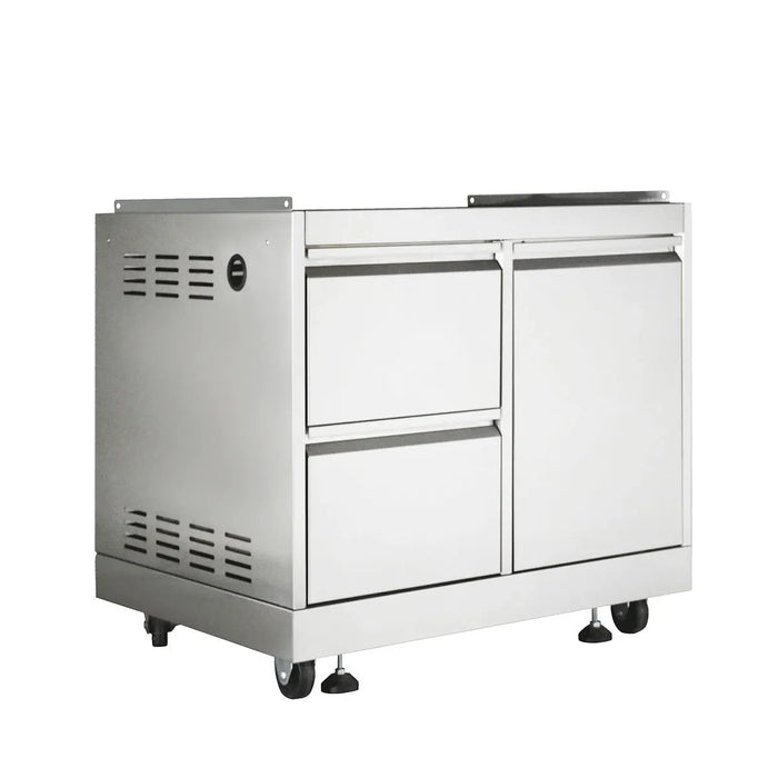 TMG Living Kitchen Pro Series 7-Piece Stainless Steel Modular Outdoor Kitchen Suite Set, 35” Refrigerator Cabinet, 32” BBQ, 4-Burner Gas Grill, Sink, Side Burner, Corner Cabinet, Pizza Oven, TMG-LKS12